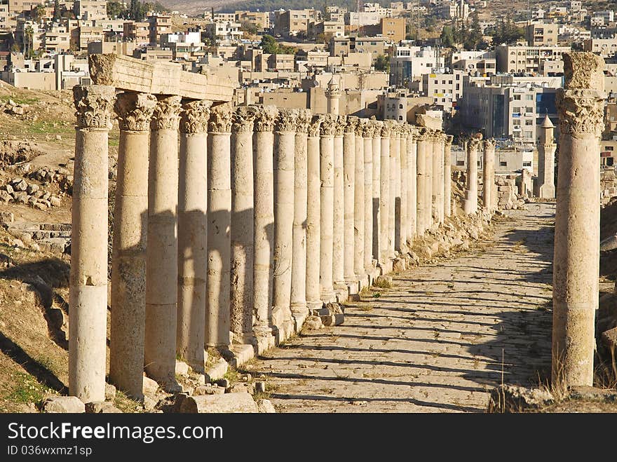 Street Of Columns In Jerash, Jordan