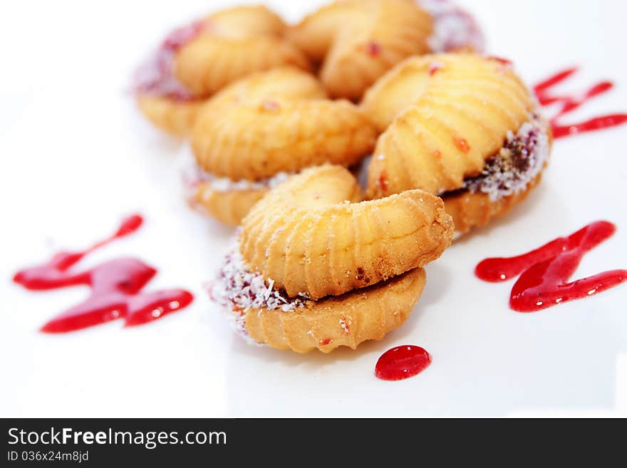 Butter biscuits with jam