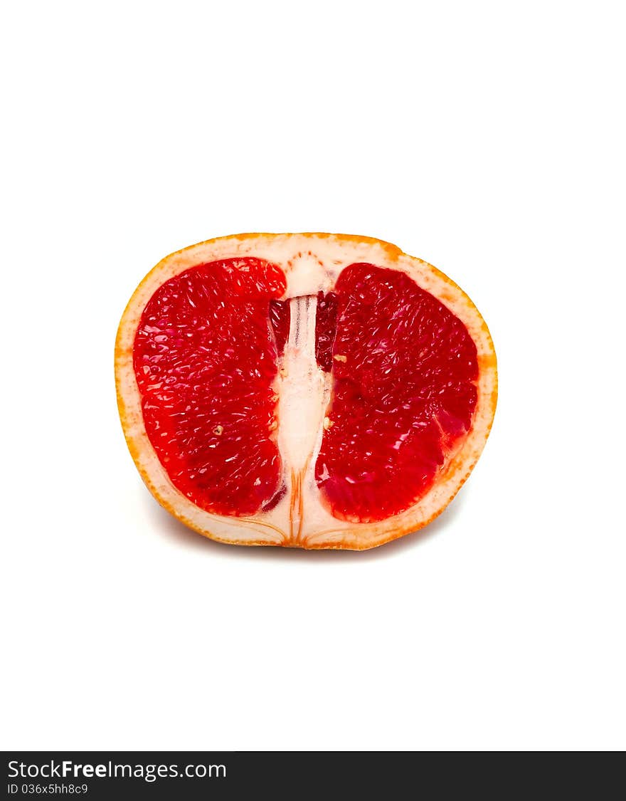 Half grapefruit isolated on white background