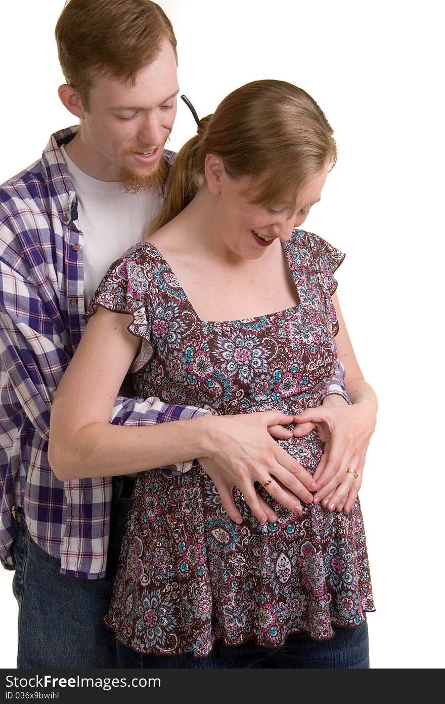 A young couple expecting their first child