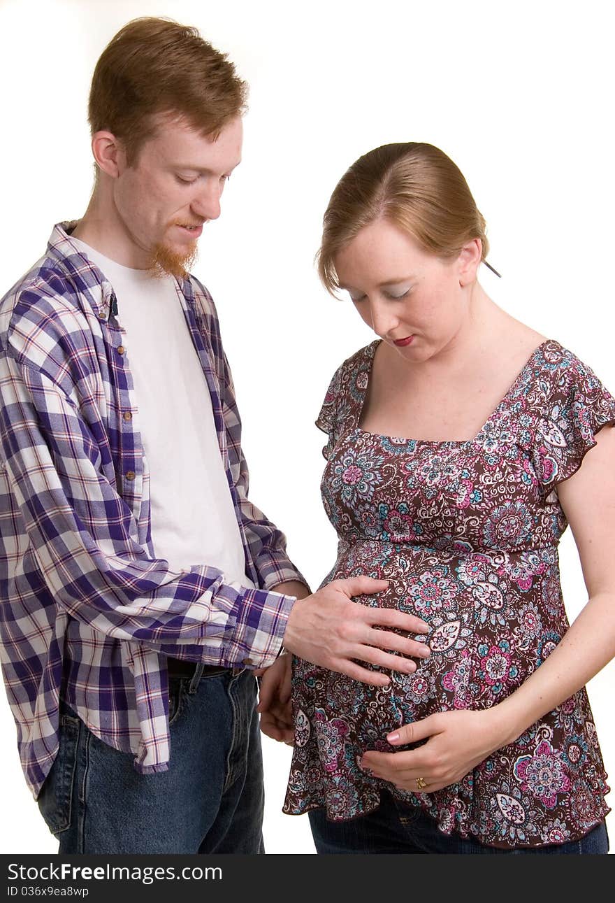 A young couple expecting their first child