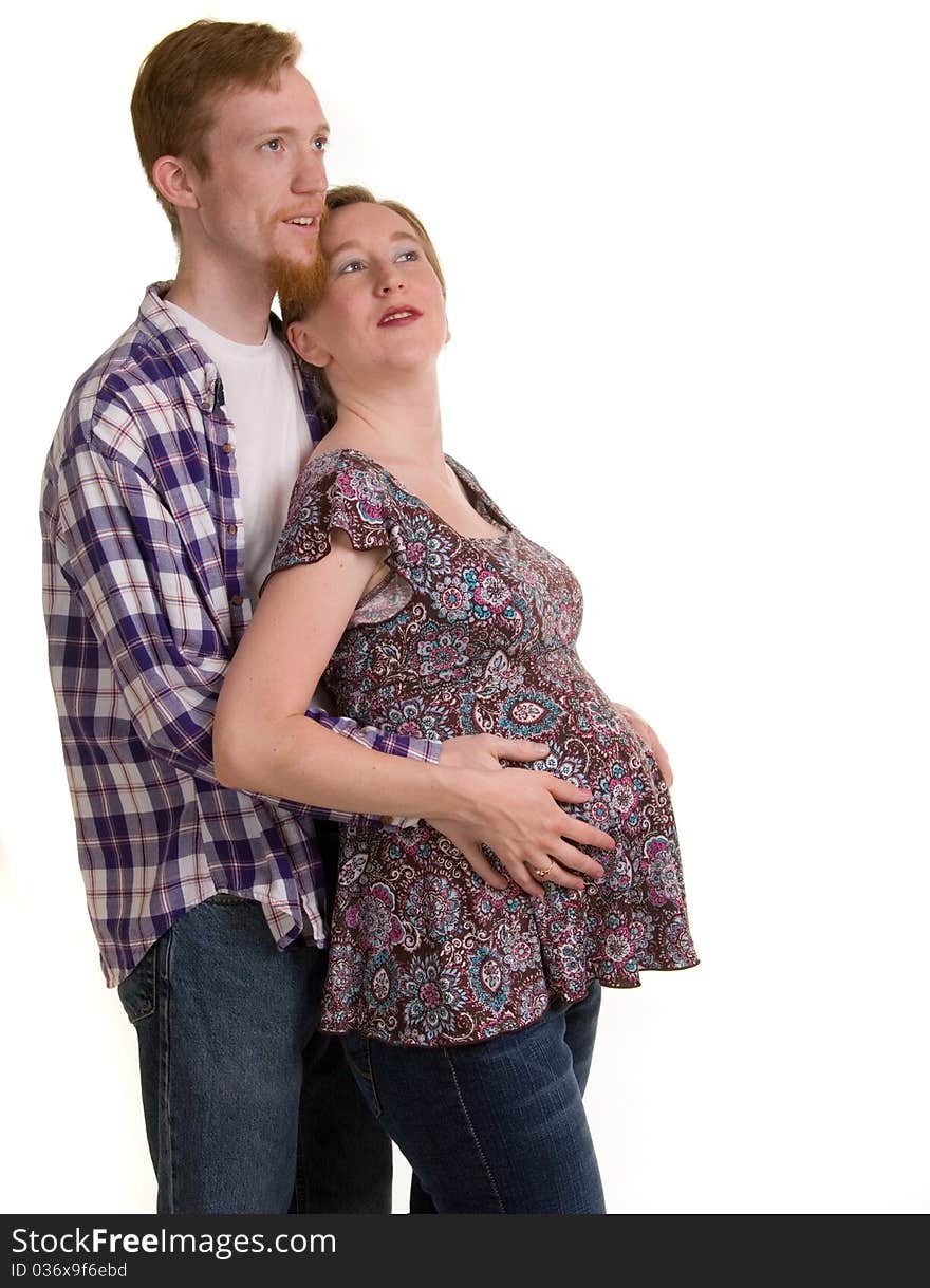 A young couple expecting their first child