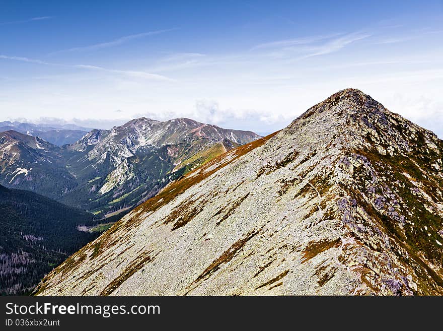 Summer mountain landscape in the Polish Tatry