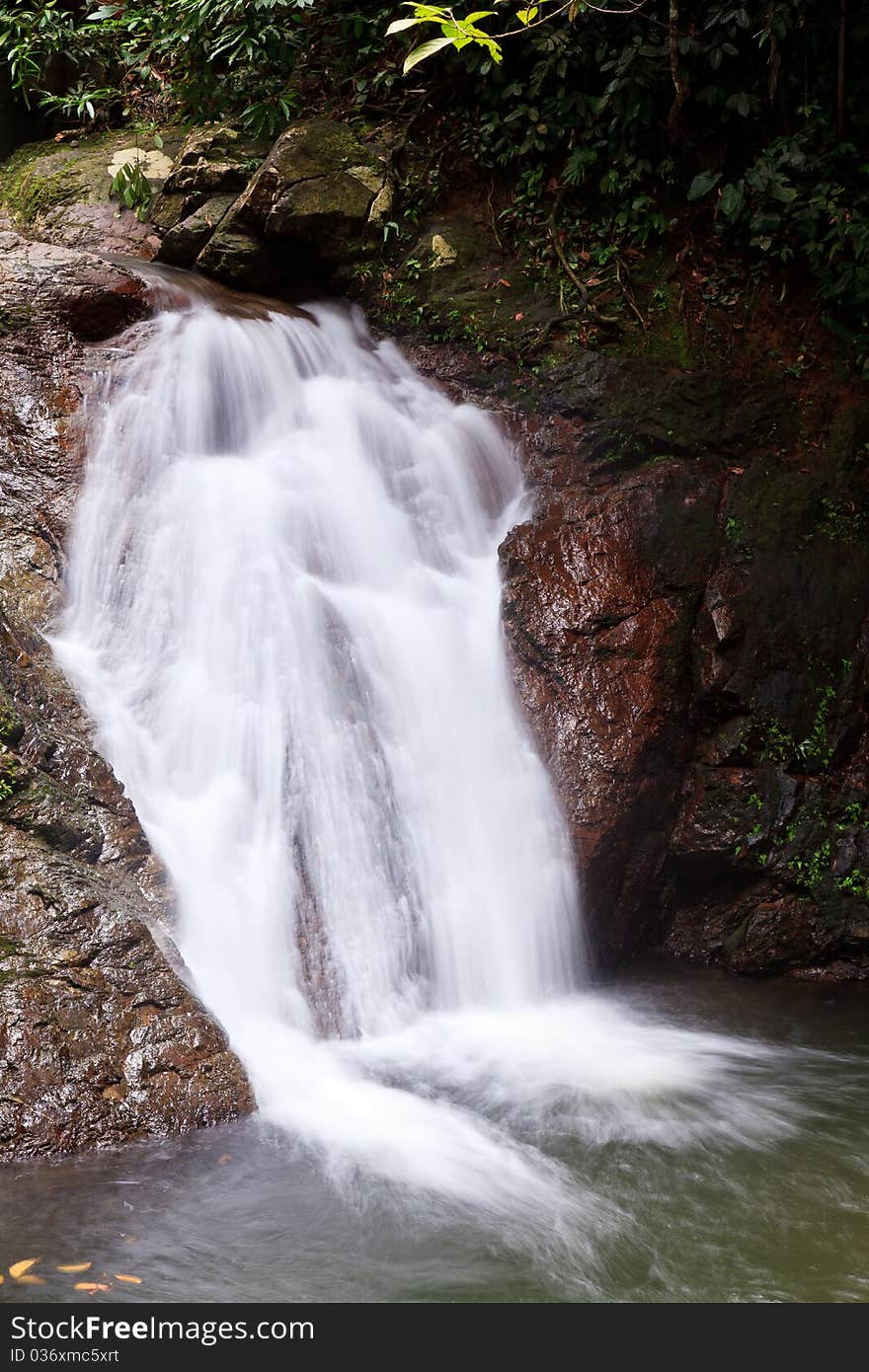 Waterfall in a tropical forest