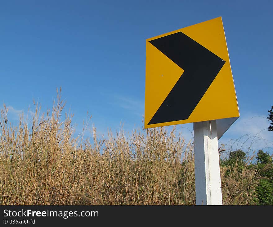 Signboard on the road in the country