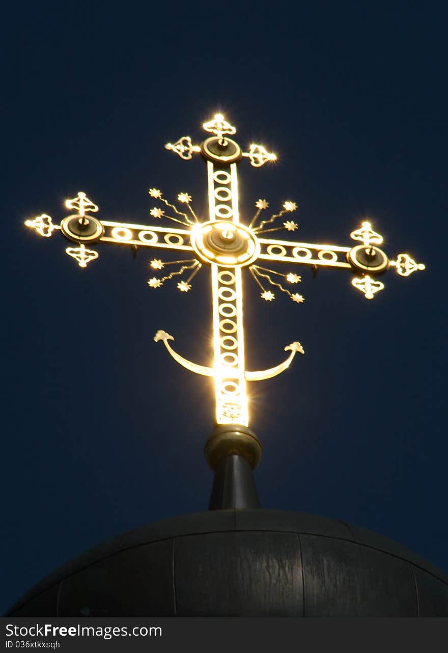 Ornate Cross in Glowing Light