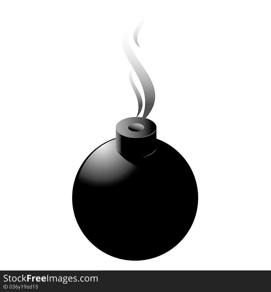 Cartoon like black bomb isolated. Cartoon like black bomb isolated