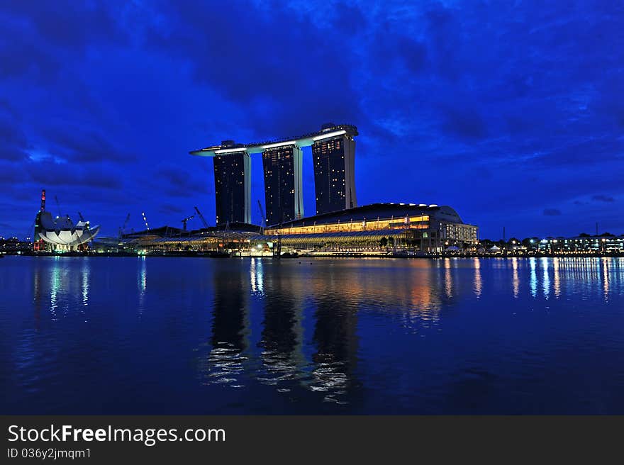 Night scene of modern building