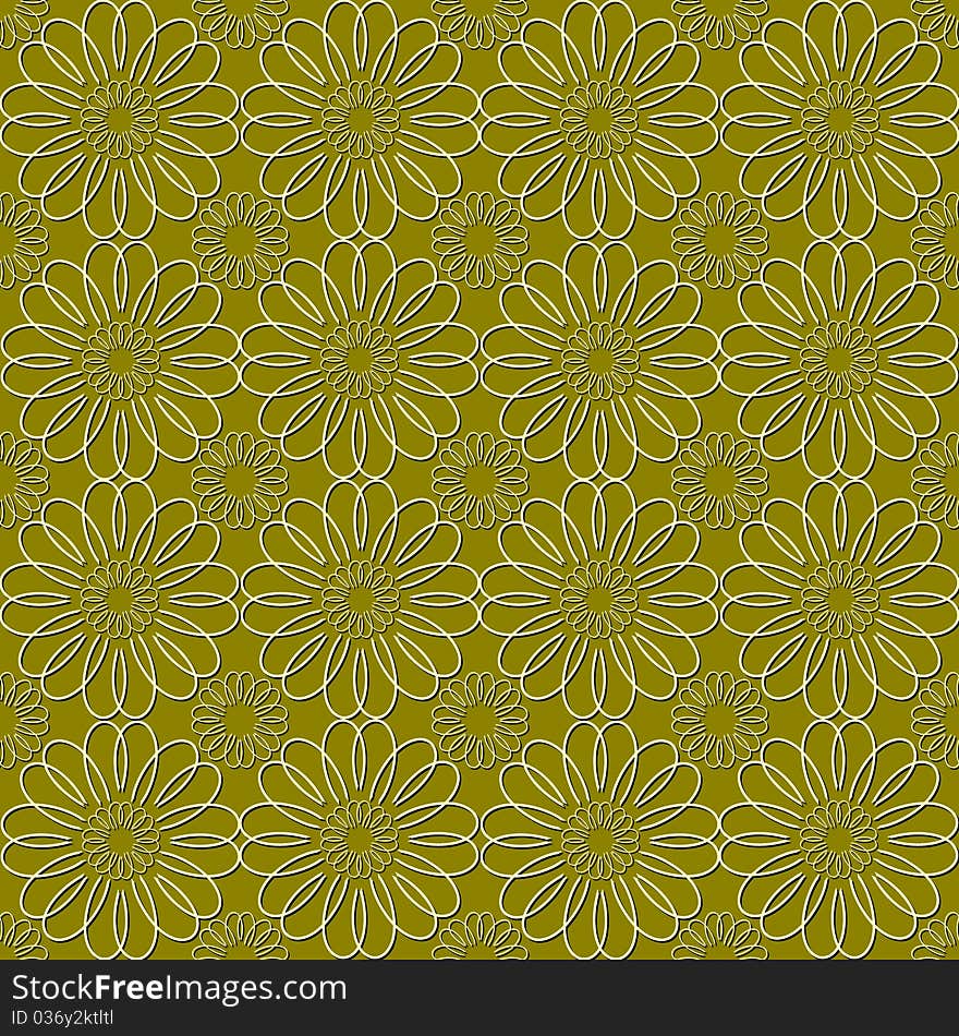 Floral pattern on a green background. Floral pattern on a green background