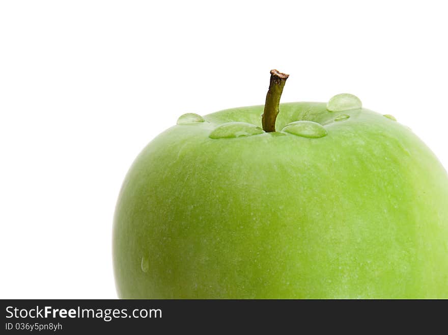 Wet apple closeup