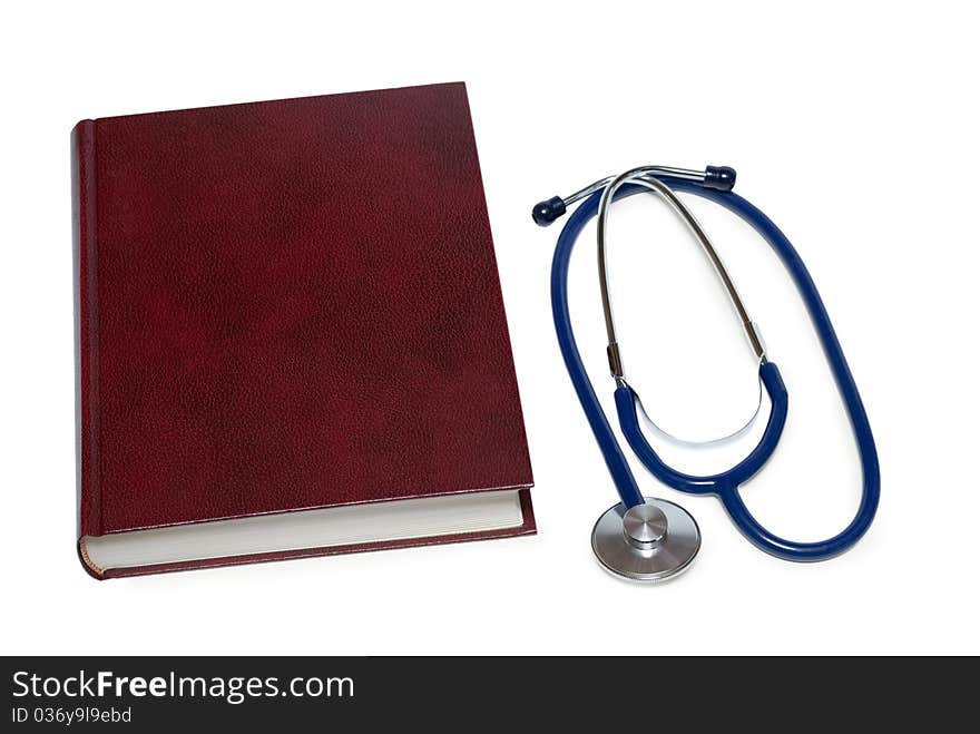 Stethoscope and a book.