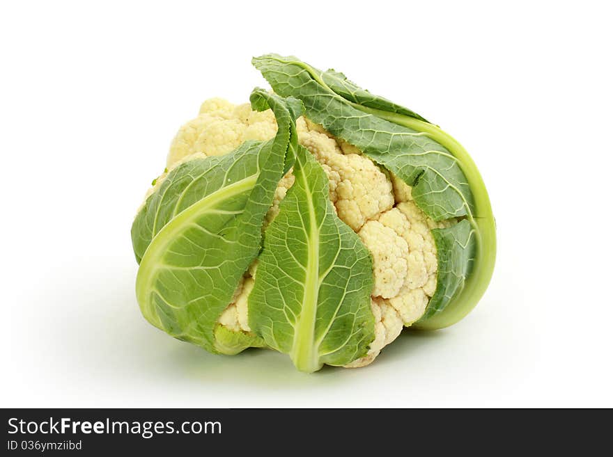 Whole Cauliflower isolated on white