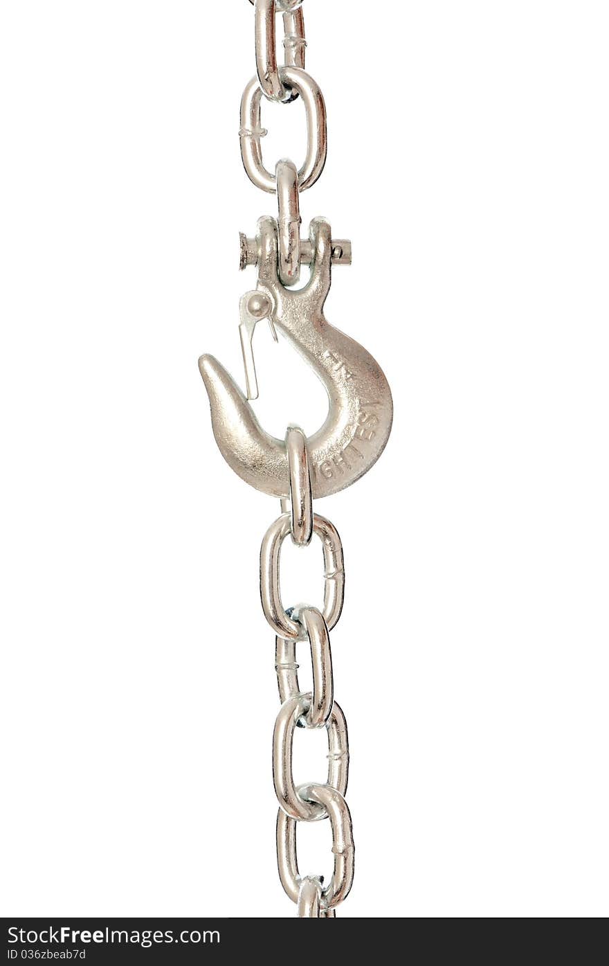 Hook on the chain suspended on a chain. Hook on the chain suspended on a chain