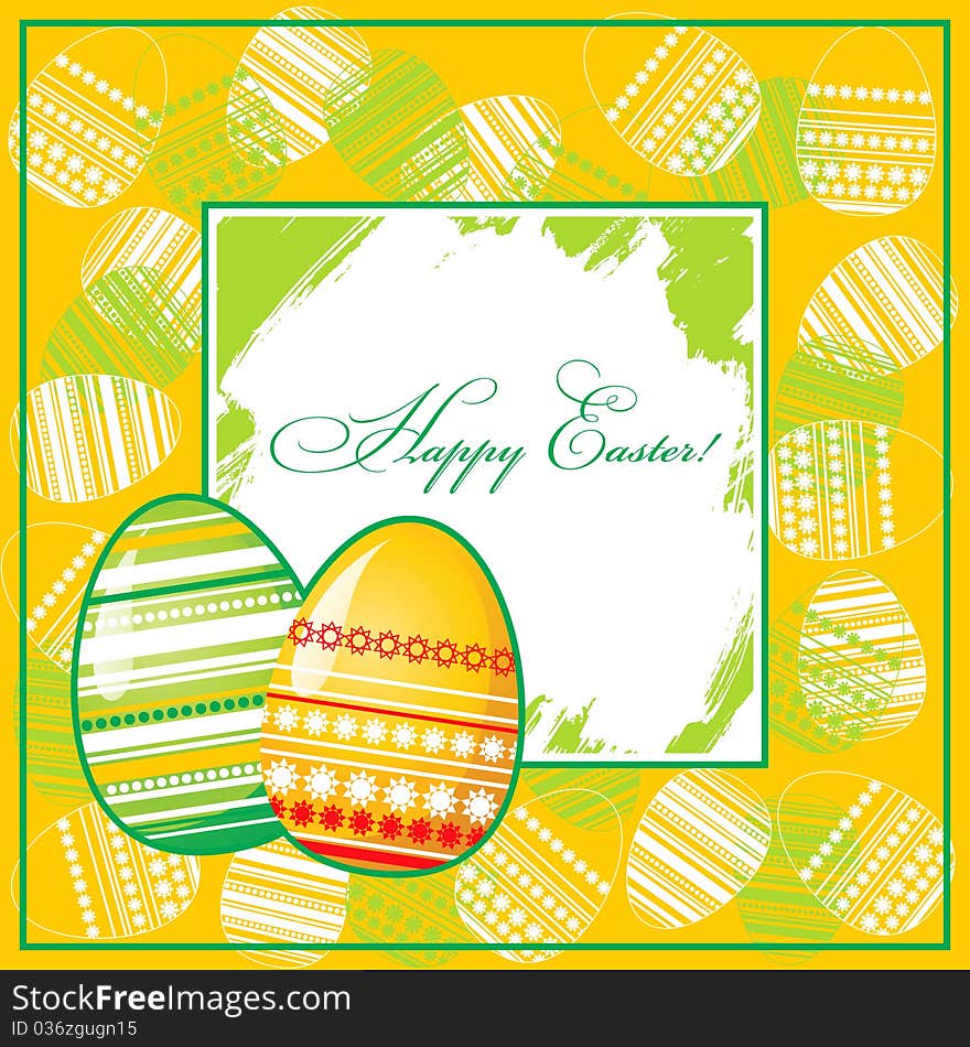 Bright Easter card with place for text