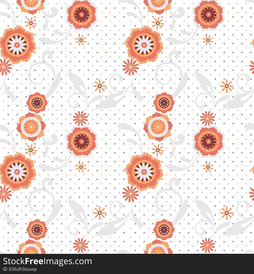 Seamless Floral Pattern White Background