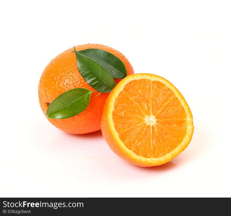 Ripe fruit on a white background