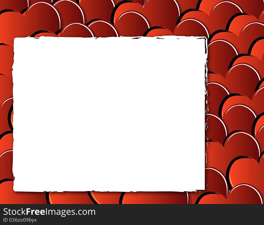 Valentine Background With Hearts And Frame