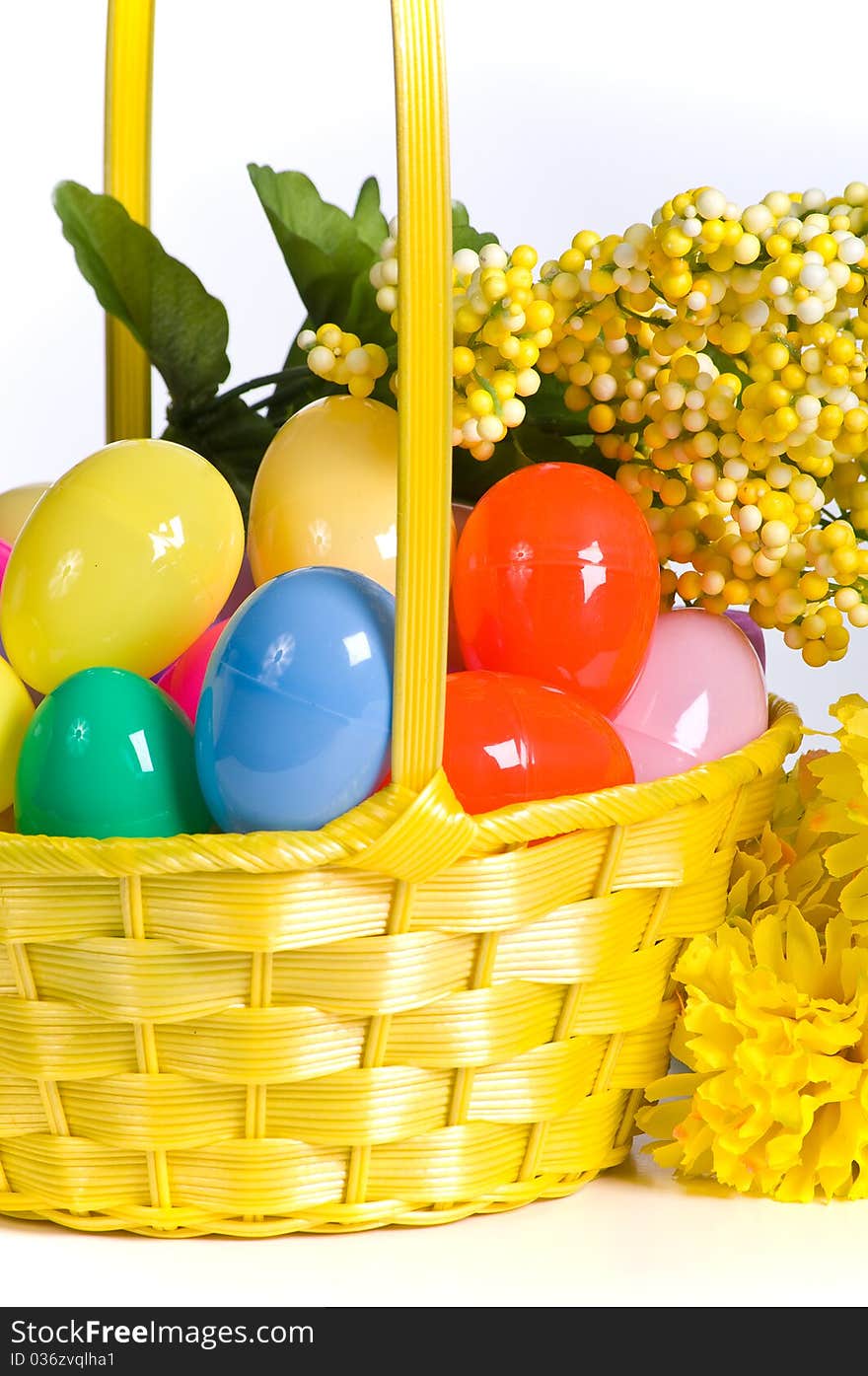 A Basket of Plastic Easter Eggs