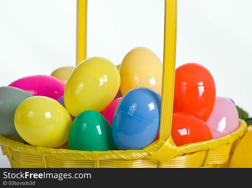 A Basket of Plastic Easter Eggs