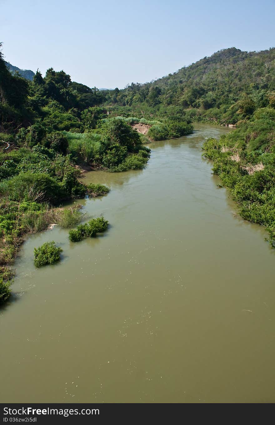 River and forest.