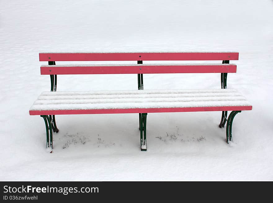 The bench in the snow