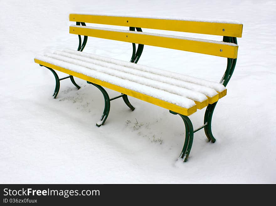 The bench in the snow