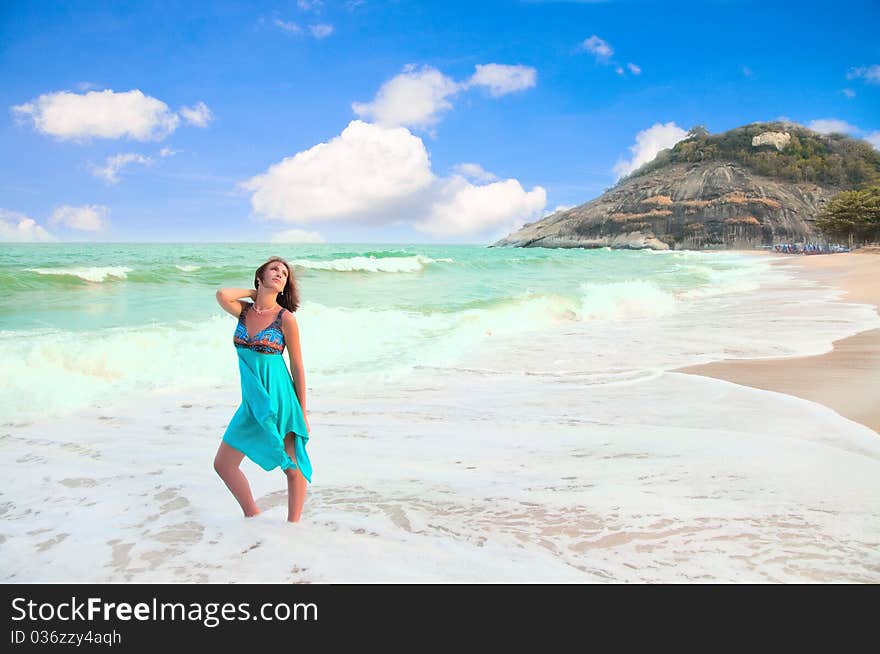 Beautiful  woman on the beach