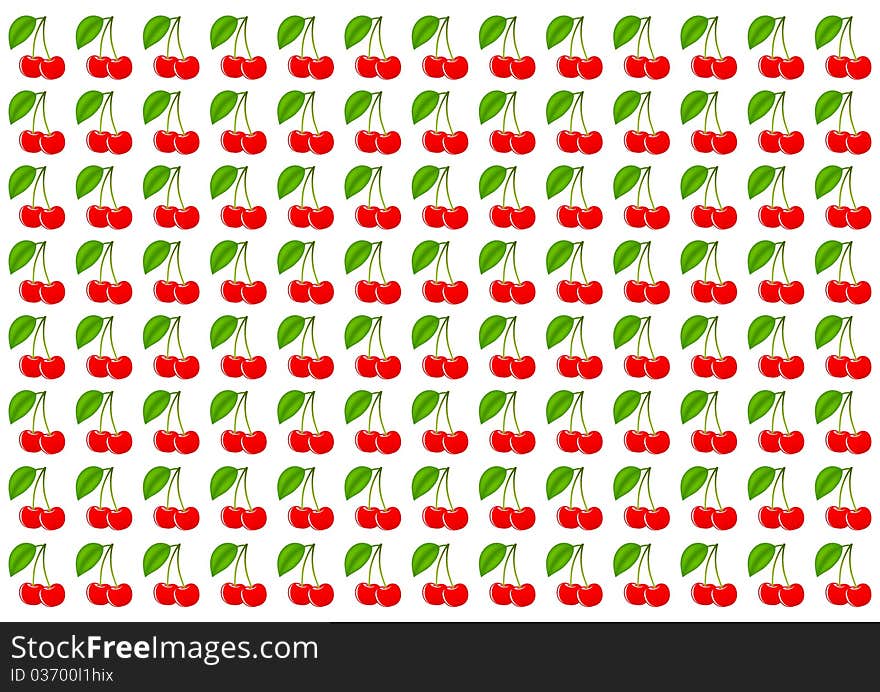 Seasonal wallpaper with red cherries. Seasonal wallpaper with red cherries