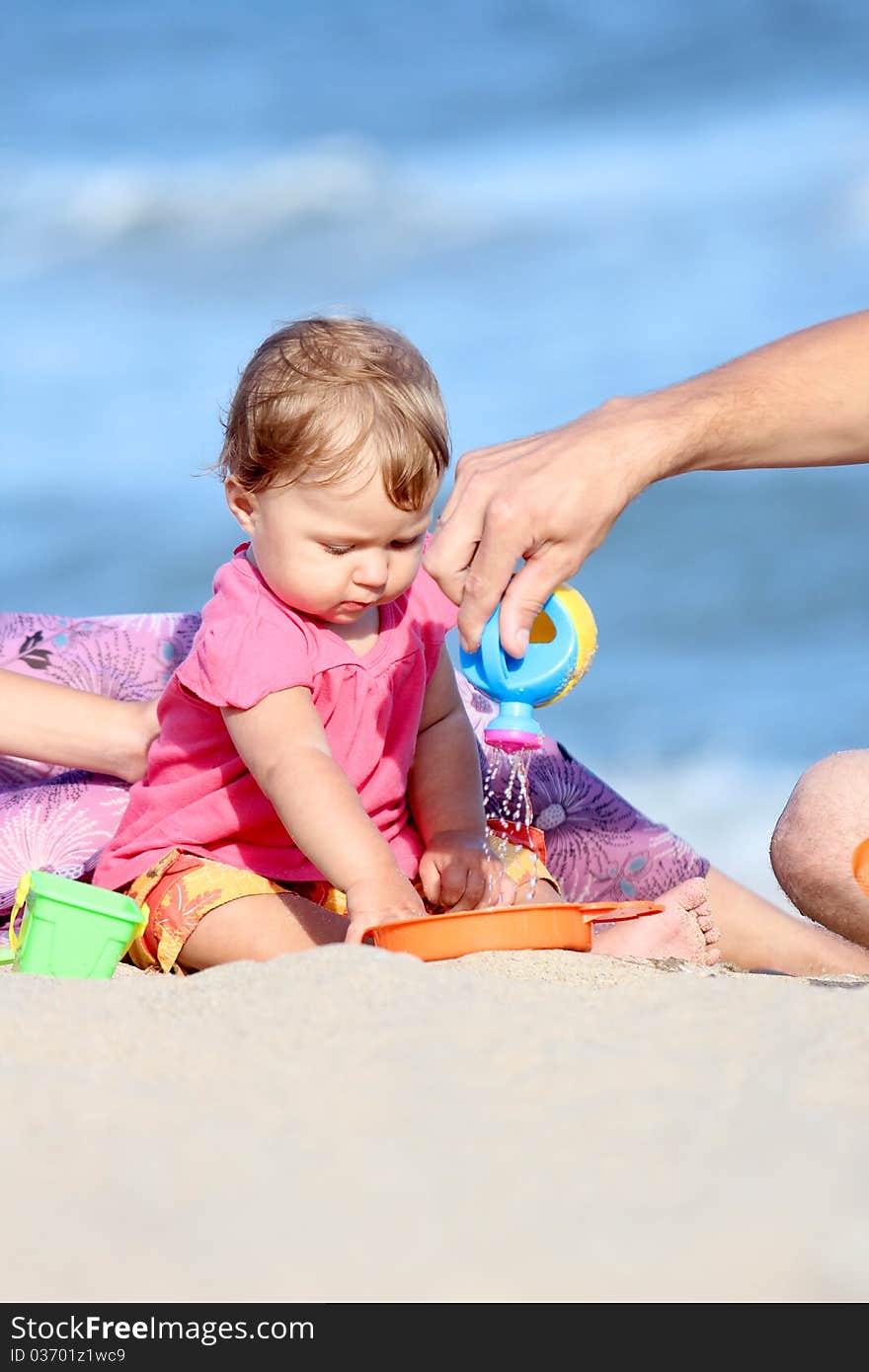 Child on the shore of the sea. Child on the shore of the sea