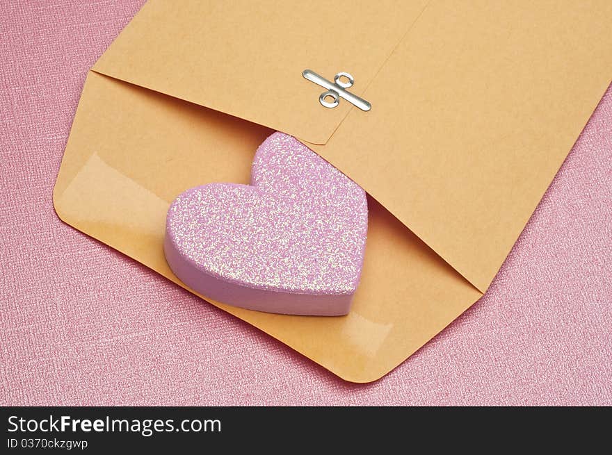 Love Letter Concept with Envelope and Heart for Valentine's Day and Romance Concepts.