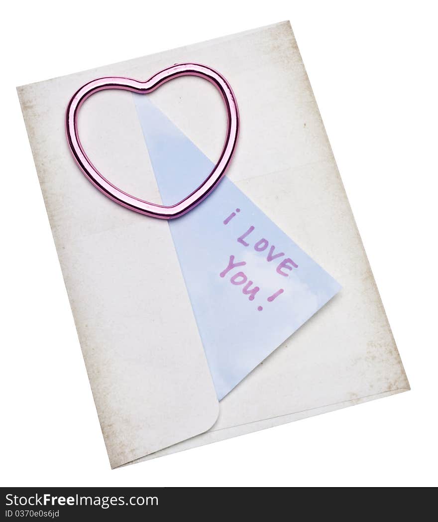 Love Letter Concept with Envelope and Heart with I Love You Note for Valentine's Day and Romance Concepts.