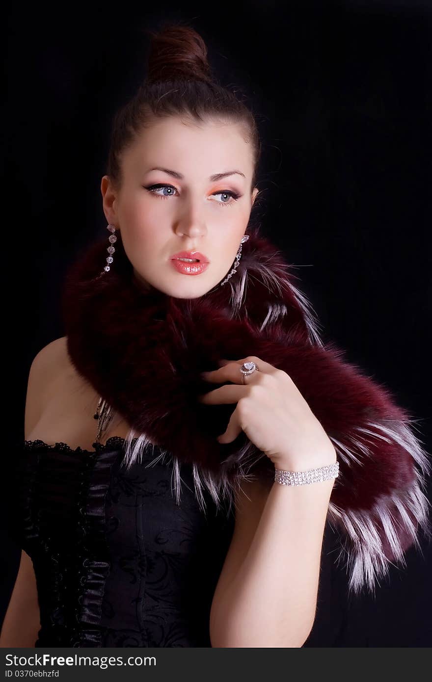 Beautiful Young Girl In Fur