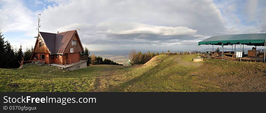 View from mount Javorovy in Beskydy mountains