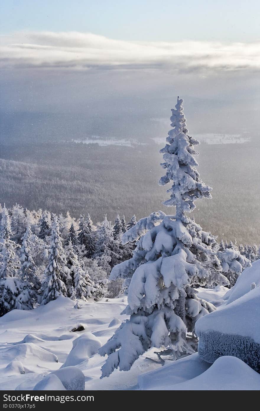 Winter In Southern Ural. Kumardaque Mountain