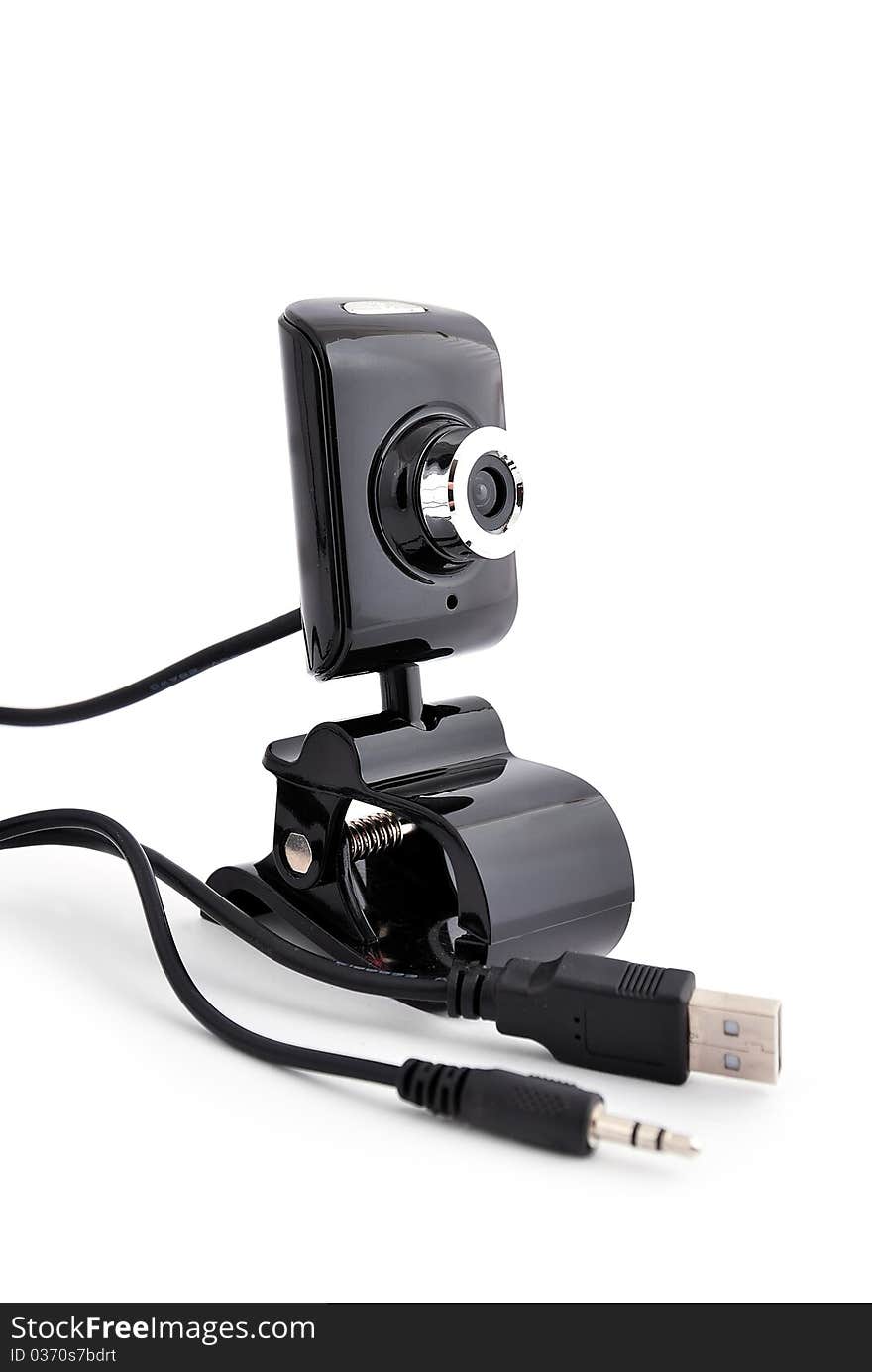 Webcam stand on a white background