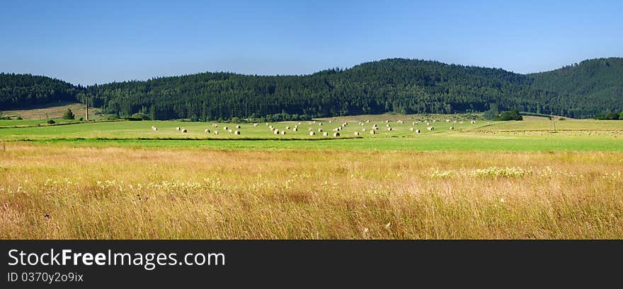 Agricultural panorama in the hills