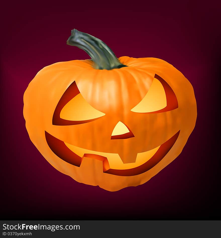 A Ceramic Halloween Jack O Lantern Pumpkin. EPS 8