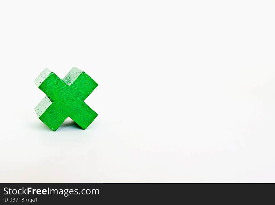 Green multiply wood isolated on a white background