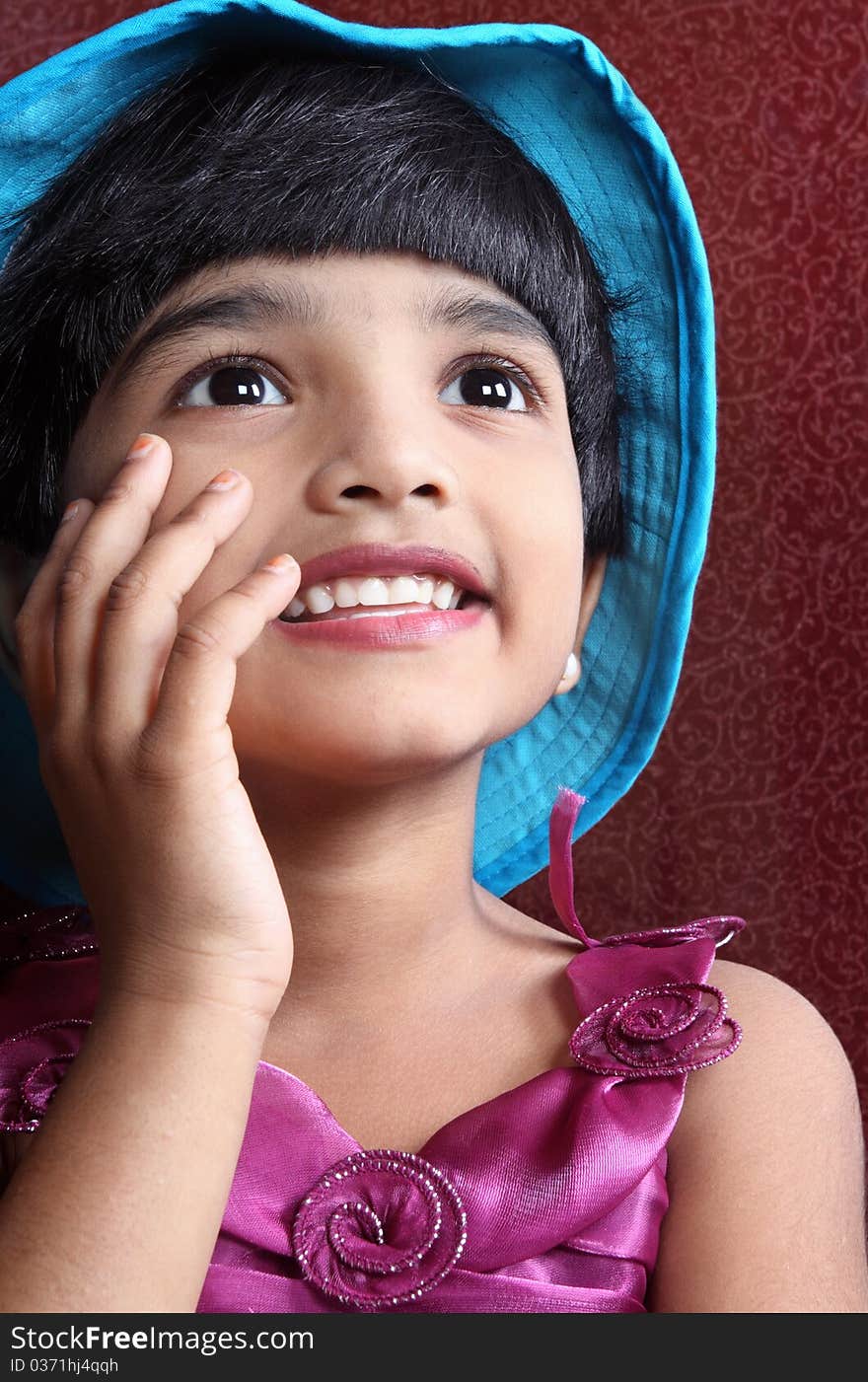 Portrait Of Laughing Indian Little Girl. Portrait Of Laughing Indian Little Girl