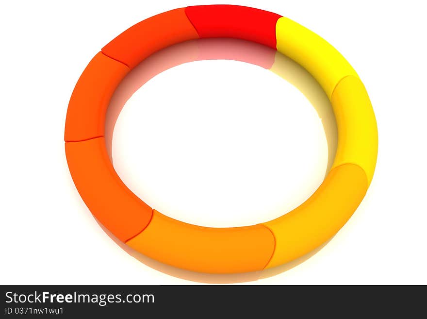 Colorful 3d pie graph isolated on white. Colorful 3d pie graph isolated on white