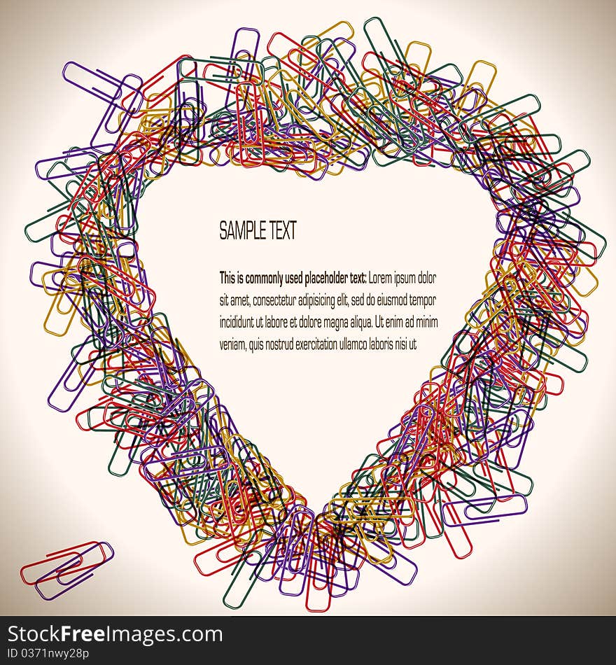 Heart-shaped pile of staples - graphics