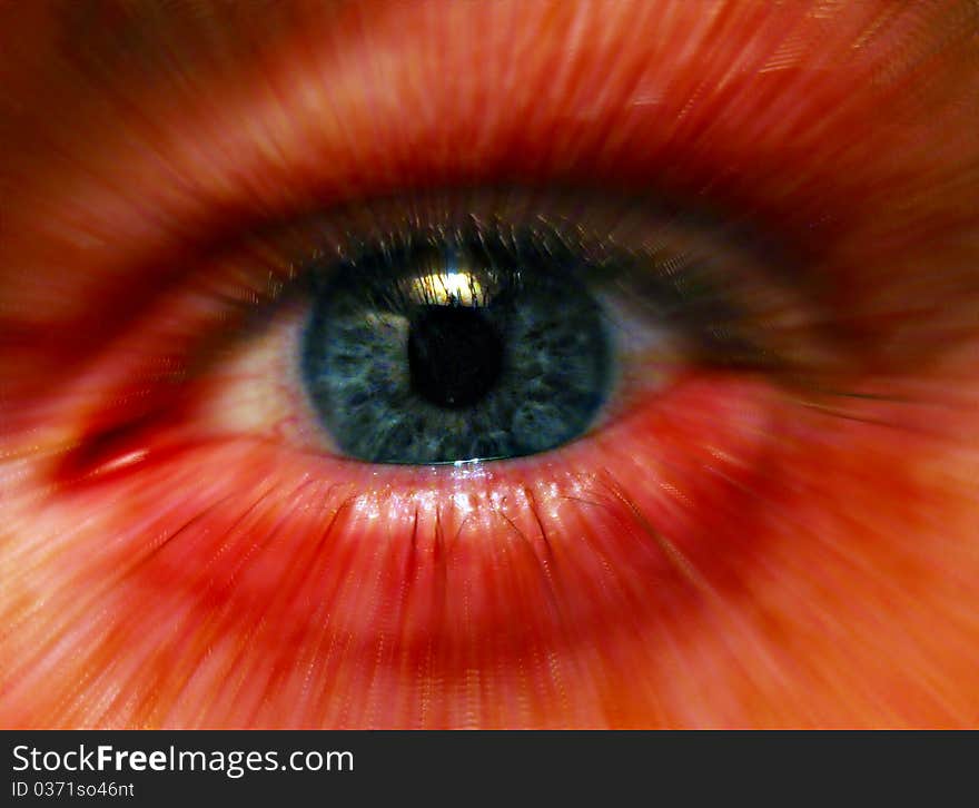 Close up of an eye with focal zoom effect. Close up of an eye with focal zoom effect.