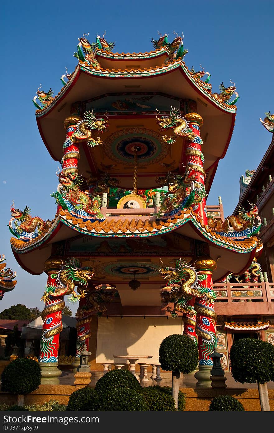 Chinese temple in chonburi, Thailand.