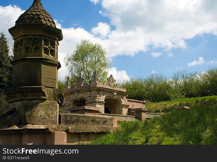 Old monuments in the garden