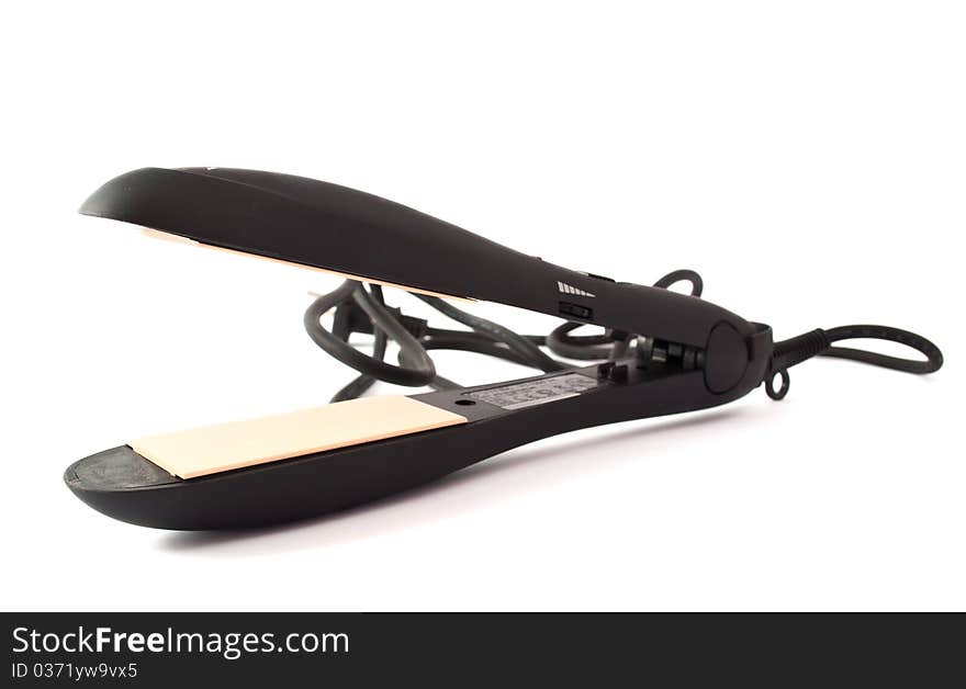 Hair straightener on a white background