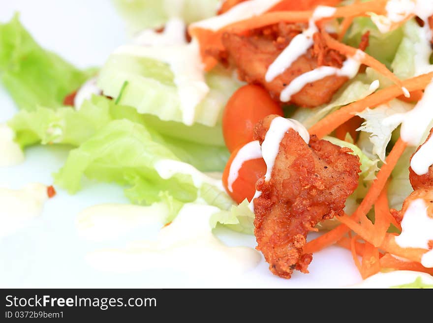 Thai Style Chicken Salad on a plate. Thai Style Chicken Salad on a plate