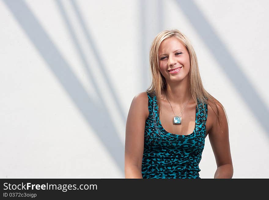 Beautiful smile blond girl, outdoor. Beautiful smile blond girl, outdoor