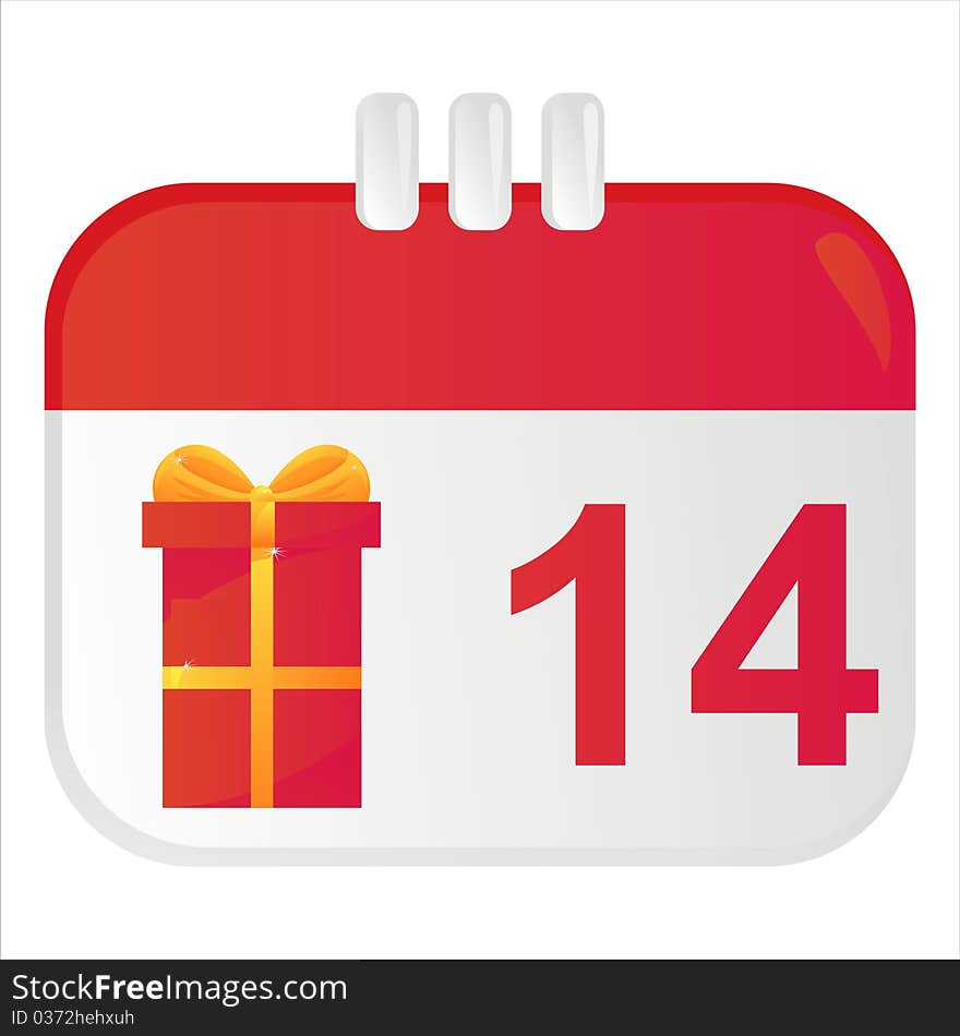 St. valentine s day calendar icon