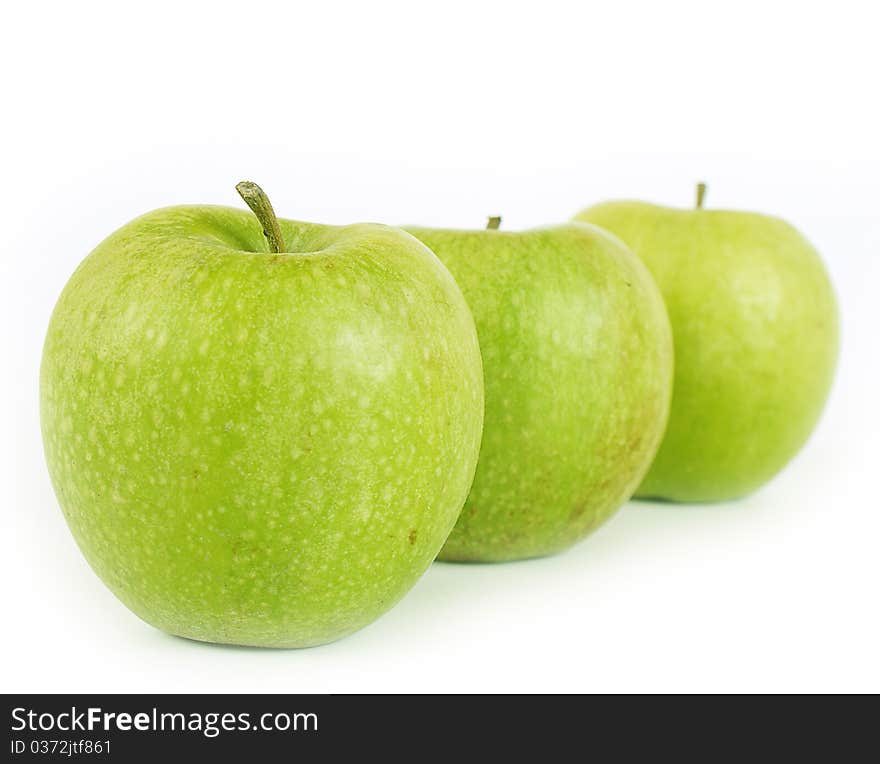 Fresh green apple on white background. Fresh green apple on white background