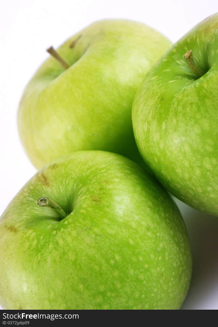 Fresh green apple on white background. Fresh green apple on white background